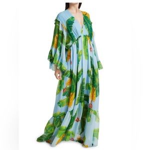 Farm Rio Fresh Bananas Maxi Dress Size Small New